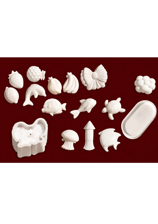 DIY Paint Your Own Clay Art Set for Kids – 15 Pieces | Unpainted Clay Figures | Creative Painting Activity